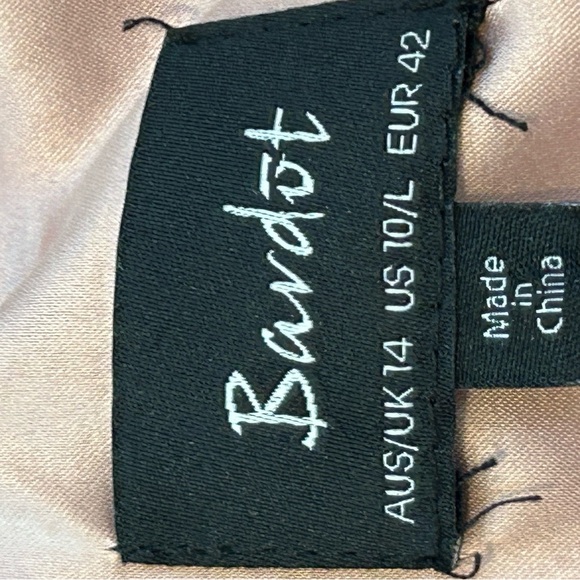 Bardot Dusty Rose One Shoulder Ruffle MIDI Cocktail Party Dress size 10 - Picture 7 of 11